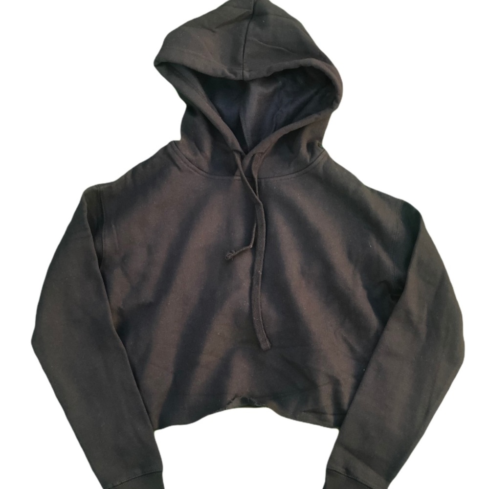 Black Crop top Hoodie